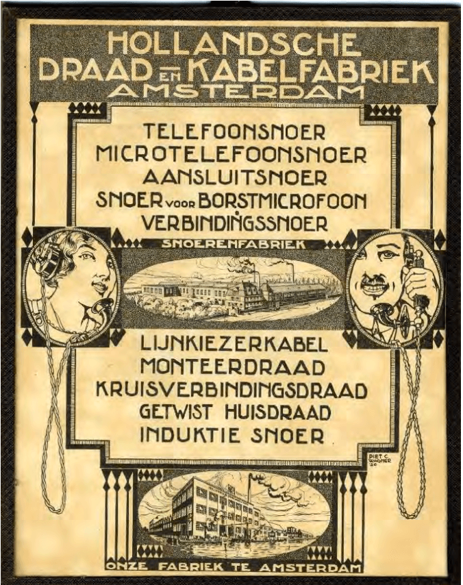 Draka advertentie — Telefoonsnoer, ca. 1925